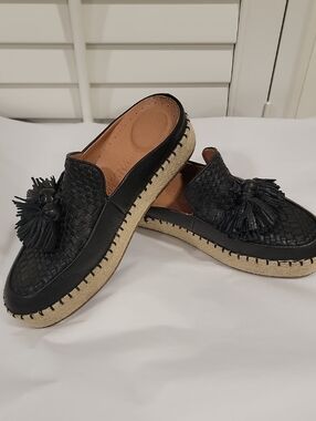 gentle souls Black Leather Slip-On Mule